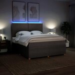 vidaXL Sommier à lattes de lit avec matelas Taupe 180x200 cm Tissu