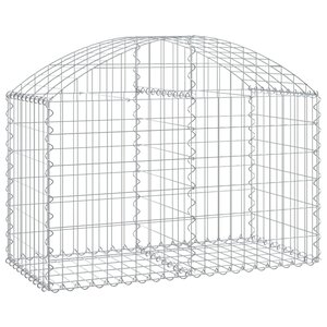 vidaXL Panier de gabions arqué 100x50x60/80 cm Fer galvanisé