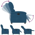 vidaXL Fauteuil inclinable électrique bleu velours