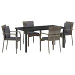 vidaXL Ensemble de salle à manger pour jardin 5 Pièces Gris polyrotin