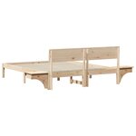 vidaXL Cadre de lit avec tables de chevet Marron Bois massif en pin
