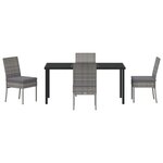 vidaXL Ensemble de Jardin 5 Pièces Gris Poly Rattan