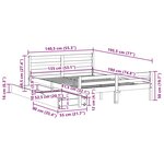 vidaXL Cadre de lit sans matelas blanc 135x190 cm bois de pin massif