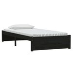 vidaXL Cadre de lit sans matelas noir bois massif 90x190 cm