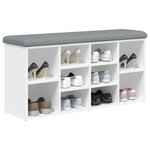 vidaXL Banc à chaussures blanc 102x32x50 cm bois d'ingénierie