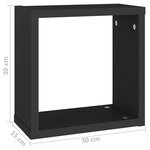 vidaXL Étagères cube murales 4 Pièces noir 30x15x30 cm