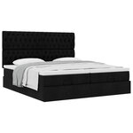 VidaXL Cadre de lit ottoman avec matelas noir 180x200cm tissu