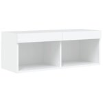 vidaXL Meuble TV avec lumières LED blanc 80x30x30 cm