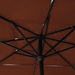 vidaXL Parasol de jardin à 3 niveaux avec mât en aluminium terre cuite