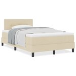 vidaXL Lit box spring avec matelas crème 120x200 cm Tissu