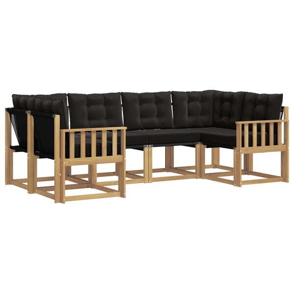 vidaXL Ensemble de canapés d'extérieur 6 pc Blanc et noir
