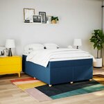 vidaXL Sommier à lattes de lit avec matelas Bleu 140x190 cm Tissu