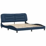 vidaXL Cadre de lit sans matelas Hvar bleu 180x200 cm tissu
