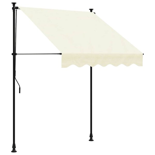 vidaXL Auvent rétractable crème 150x150 m tissu et acier