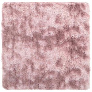 vidaXL Tapis Shaggy à poils longs NAVARRA rose poudré 200x200 cm