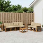 vidaXL Ensemble de canapés d'extérieur 8 pc Naturel et Beige