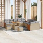 vidaXL Ensemble de canapé de jardin 13 Pièces Beige et Gris clair