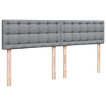 vidaXL Sommier à lattes de lit avec matelas Gris clair 180x200cm Tissu