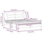 vidaXL Lit avec matelas blanc et noir 160x200 cm similicuir