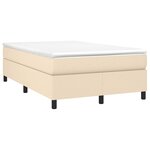 vidaXL Sommier à lattes de lit avec matelas crème 120x190 cm tissu