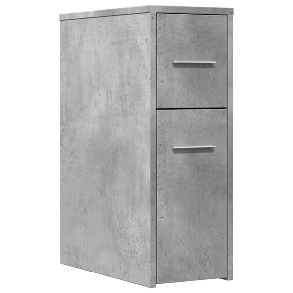 vidaXL Armoire de salle de bain étroite avec roulettes gris béton