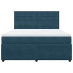 vidaXL Sommier à lattes de lit et matelas Bleu foncé 180x200cm Velours