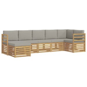 vidaXL Ensemble de canapés d'extérieur 7 Pièces Blanc et gris clair