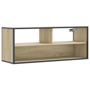 vidaXL Meuble TV chêne sonoma 100x31x39 5cm bois d'ingénierie et métal