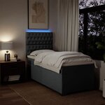 vidaXL Sommier à lattes de lit et matelas Gris foncé 90x190 cm Tissu