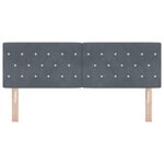 tête de lit en velours gris foncé avec boutons en cristal 140 cm