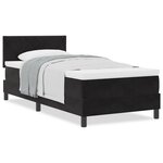 Lit coffre vidaXL avec matelas Noir 100x200 cm Velours