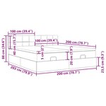 VidaXL Cadre de lit ottoman avec matelas bleu 200x200cm tissu