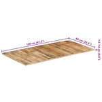 vidaXL Dessus de table 120x60x(1 5-1 6) cm Bois de manguier brut