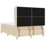 vidaXL Lit à ressorts avec matelas gris foncé 90x190 cm Crème tissu