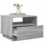 vidaXL Table basse avec lumières LED sonoma gris 50x49x40 cm