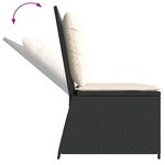 vidaXL Banc de jardin avec coussin Noir Poly rotin