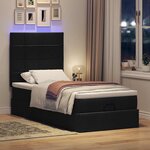 vidaXL Cadre de lit ottoman avec matelas noir 100x200cm tissu