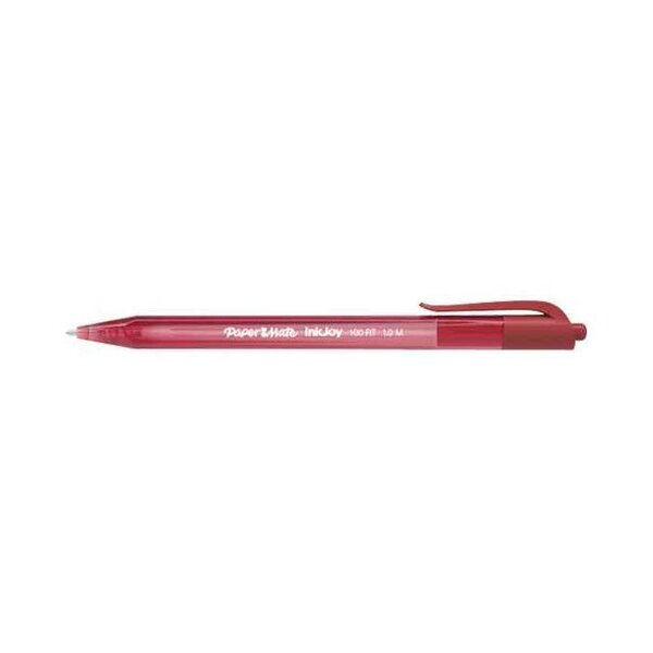 Stylo à bille Rétractable InkJoy 100 RT Pointe Moyenne Rouge x 20 Paper Mate
