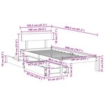 vidaXL Cadre de lit sans matelas blanc 100x200 cm bois de pin massif