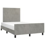 vidaXL Cadre de lit sans matelas gris clair 120x190 cm velours