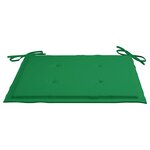 vidaXL Chaises de jardin lot de 2 et coussins vert Bois de teck massif