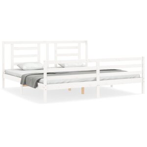 vidaXL Cadre de lit sans matelas blanc 200x200 cm bois massif