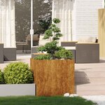 vidaXL Jardinière rouillé 80x80x80 cm acier inoxydable
