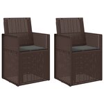 vidaXL Chaises de jardin salle à manger 2 pc Marron et anthracite PP
