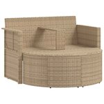vidaXL Canapé de jardin 8 Pièces Beige et blanc crème polyrotin