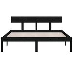 vidaXL Cadre de lit Noir Bois massif 120x190 cm Petit double