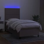 vidaXL Sommier à lattes de lit et matelas et LED Taupe 100x200cm Tissu