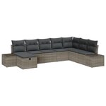 vidaXL Ensemble de Canapé de Jardin 8 Pièces avec Coussins Rattan Poly Gris