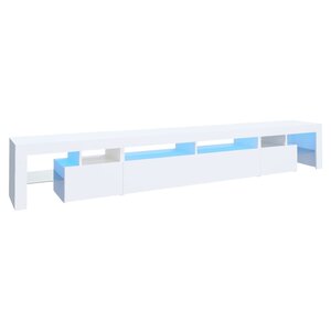 vidaXL Meuble TV avec lumières LED Blanc 260x36 5x40 cm