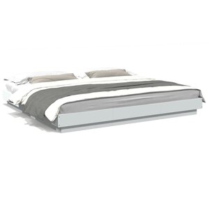 vidaXL Cadre de lit avec lumières LED sans matelas blanc 200x200 cm